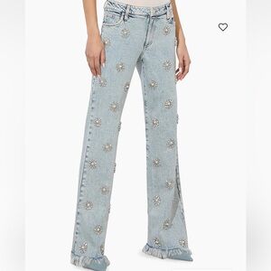ALICE + OLIVIA 
Roxy Embellished Straight Leg Jeans